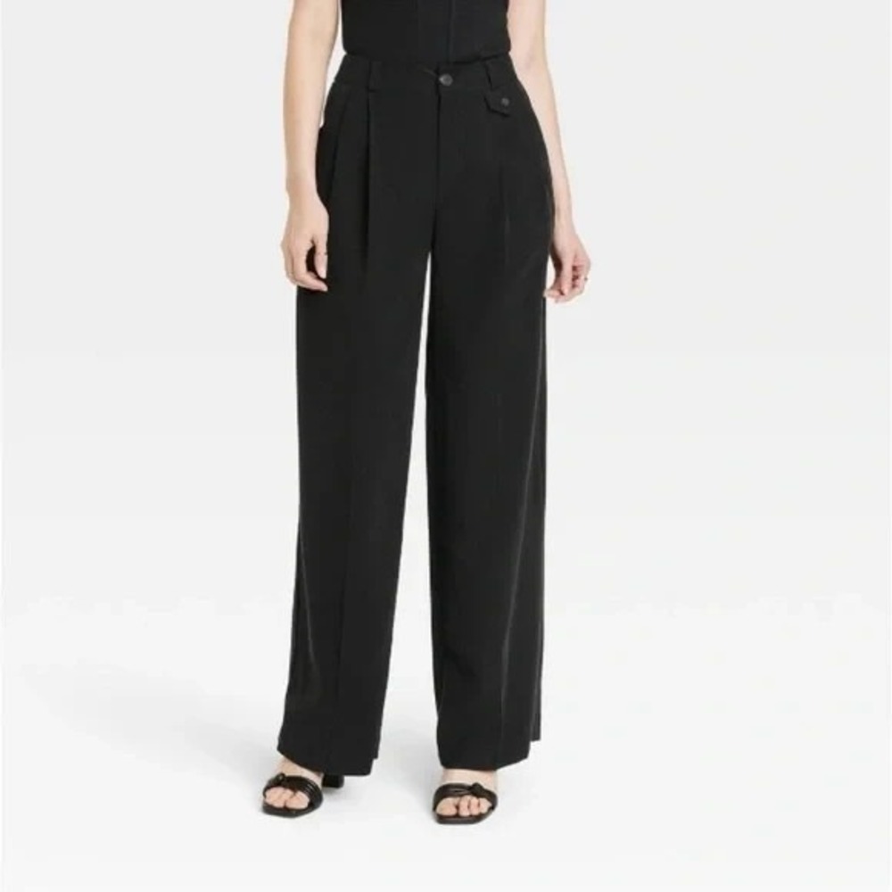 A New Day Women's High-Rise Wide Leg Trousers - Black, Size 10